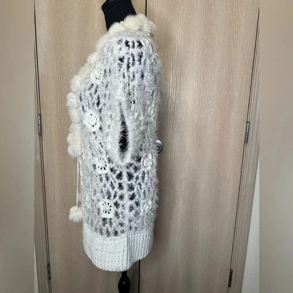 GG Pink Rabbit Fur Grandma Knit Sweater - Picture 7 of 16